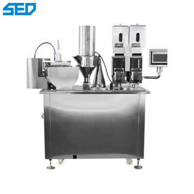 Máquina de enchimento de cápsulas semiautomática com sistema de bloqueio horizontal