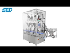 Máquina linear de enchimento automático de pó de dupla cabeça de aço inoxidável