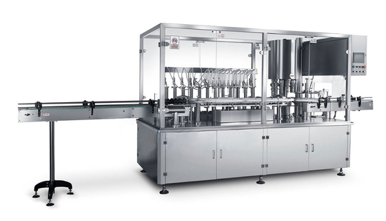 Máquina automática de enchimento e tampa de líquidos de rastreamento linear
