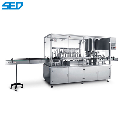 Máquina automática de enchimento e tampa de líquidos de rastreamento linear