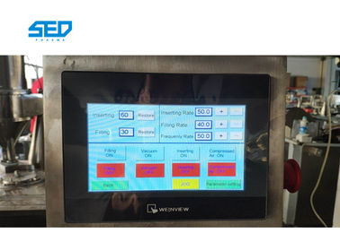 Máquina de enchimento de cápsulas semiautomática com sistema de bloqueio horizontal