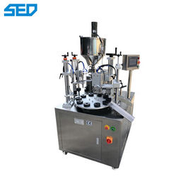 Máquina semiautomática de enchimento e vedação de mangueiras de plástico com controlo PLC