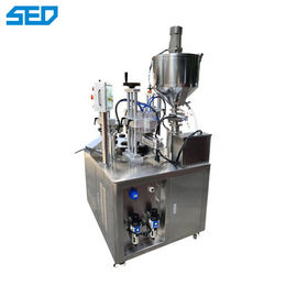 Máquina semiautomática de enchimento e vedação de mangueiras de plástico com controlo PLC